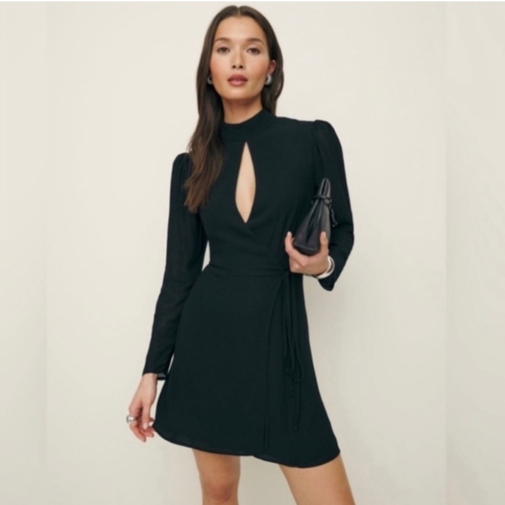 Reformation Black Keyhole Dress